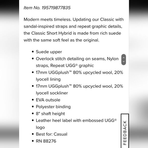 Ugg Classic Short Hybrid Boot- Black - Picture 7 of 11